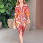 🌸💐Elegantes, figurbetontes Kleid mit V-Ausschnitt und Print für Damen💥💥Befristetes Angebot: 50% Rabatt auf Bestellungen