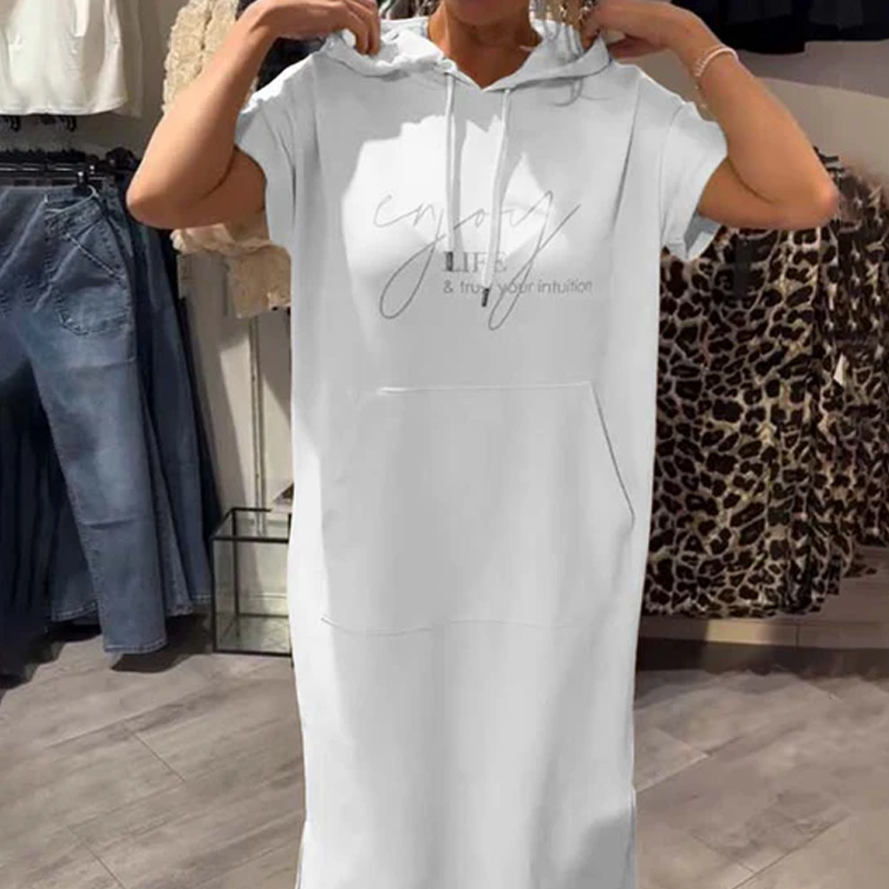 🌸💐Damenkleid mit kurzen Ärmeln und Kapuze🚀Kaufen Sie 2 und erhalten Sie kostenlosen Versand🚀