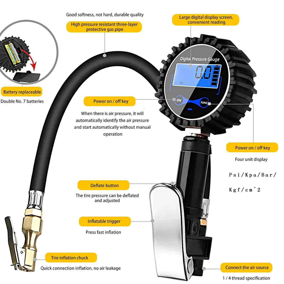 Digitaler Reifenfüller mit Manometer