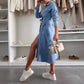 🔥  LETZTER TAG VERKAUF 49% RABATT🔥👗Damen-Jeanskleid mit Knopfleiste und langen Ärmeln