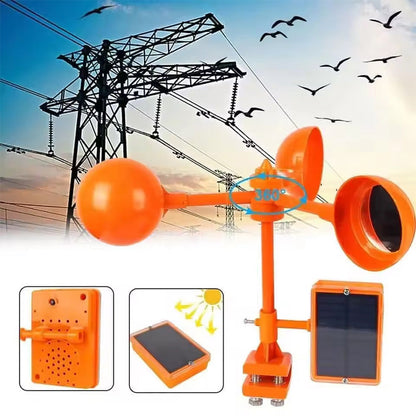 Vogelscheuche mit Reflektor und Windmaschine mit Sound