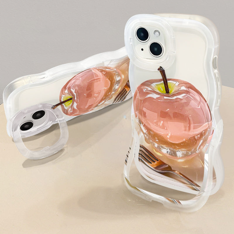 🍏🍎Transparente Handyhülle mit Apfelmuster für iPhone 16/15/14/13/12/11 Serie