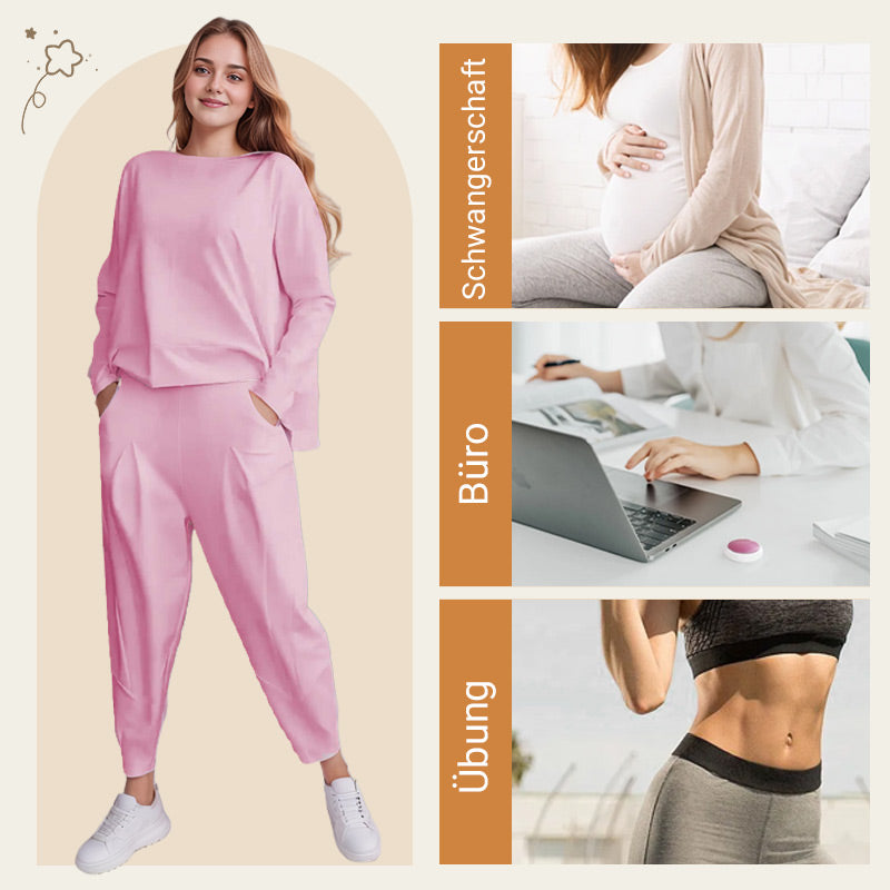🔥2-teiliges Set mit langärmeligem Oberteil mit Rundhalsausschnitt ＆ Hose💞🔥