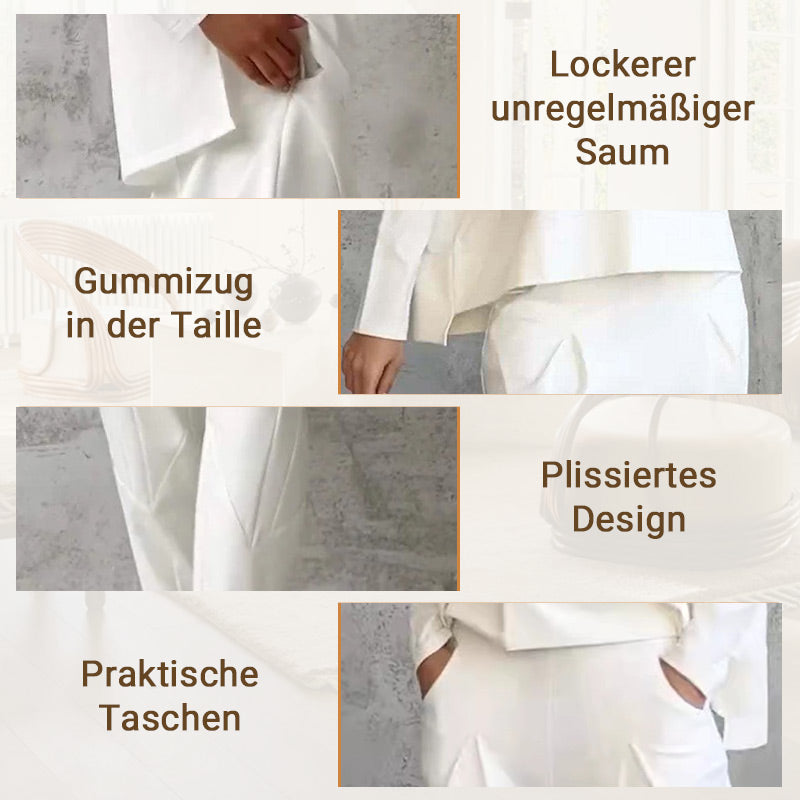 🔥2-teiliges Set mit langärmeligem Oberteil mit Rundhalsausschnitt ＆ Hose💞🔥