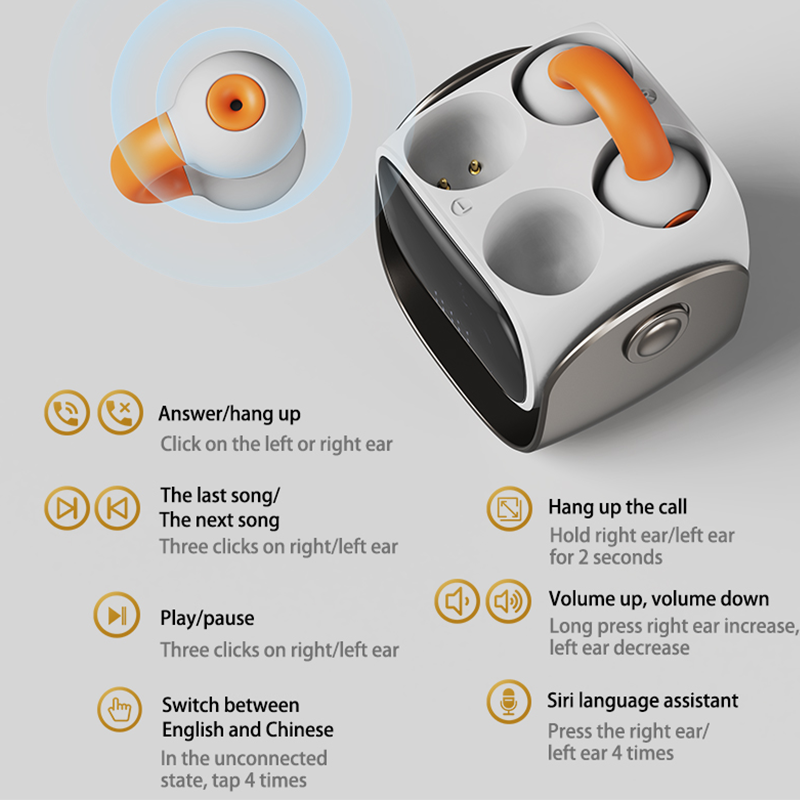 Bluetooth-Headset mit Ohrclip und Digitalanzeige