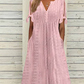 🌸💐Elegantes Kleid mit V-Ausschnitt und Hohlkehle für Frauen🚀Kaufen Sie 2 und erhalten Sie kostenlosen Versand🚀