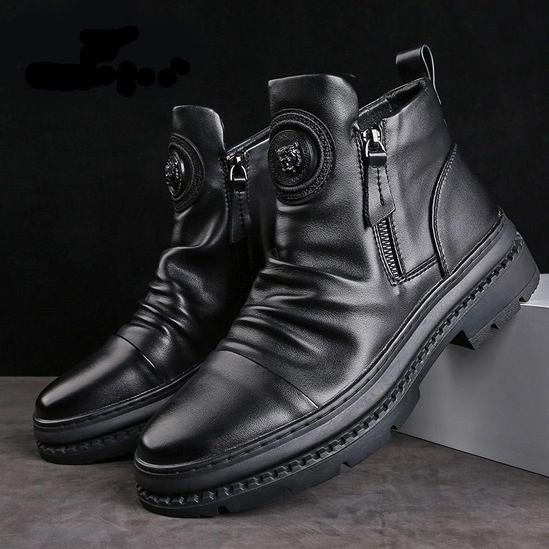 🔥 Klassische Herren Lederstiefel mit seitlichem Reißverschluss - [Bestes Geschenk]
