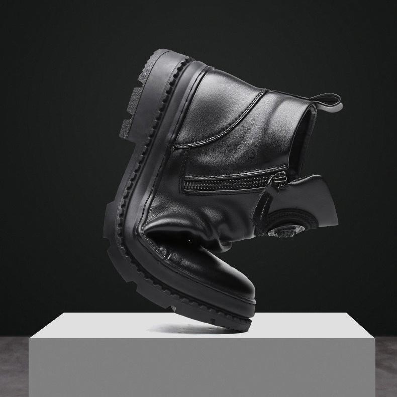 🔥 Klassische Herren Lederstiefel mit seitlichem Reißverschluss - [Bestes Geschenk]