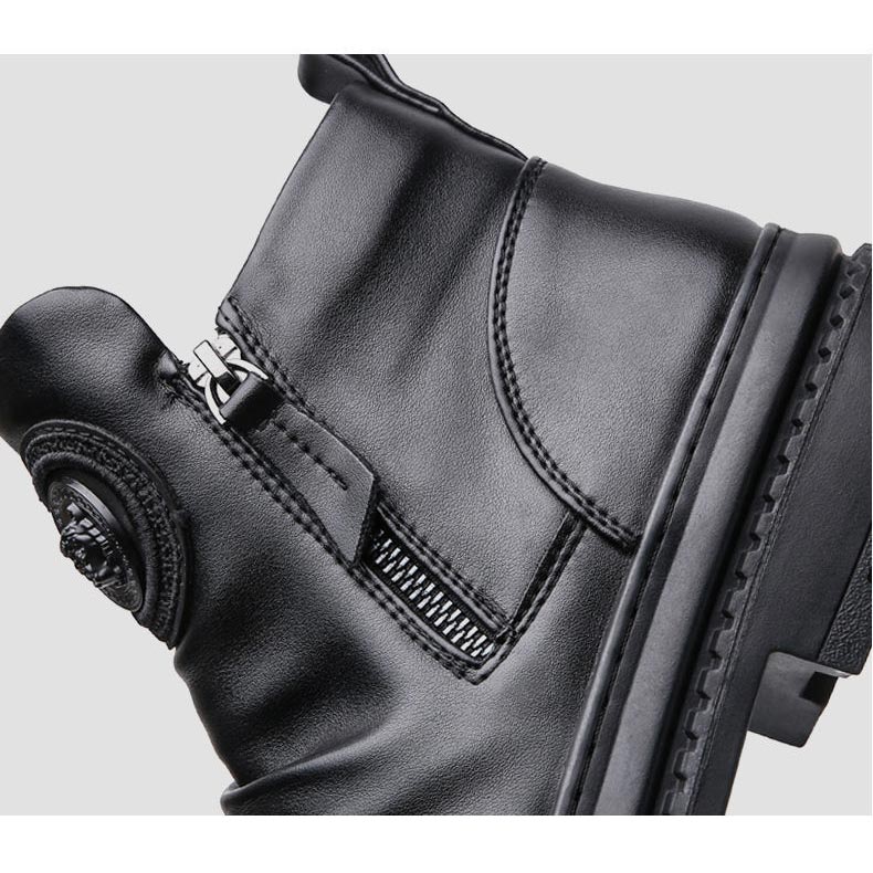 🔥 Klassische Herren Lederstiefel mit seitlichem Reißverschluss - [Bestes Geschenk]