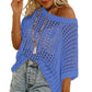 🎁2025 Neuer heißer Verkauf🌈Damen lässig Kurzarm hohl aus Pullover stricken Tops