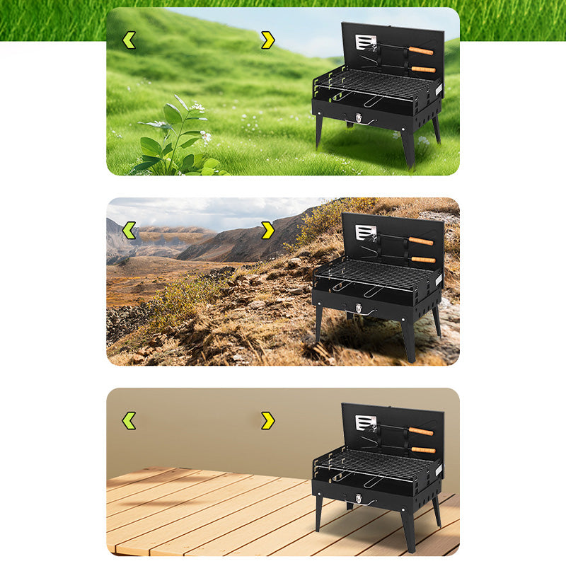 🚚 Livraison gratuite ! 🔥 Tragbarer faltbarer Holzkohlegrill für Outdoor-Kochen 🍖🔥🍃