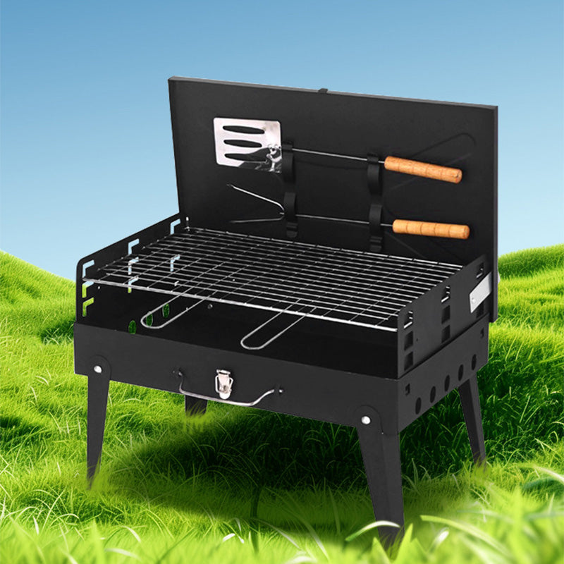 🚚 Livraison gratuite ! 🔥 Tragbarer faltbarer Holzkohlegrill für Outdoor-Kochen 🍖🔥🍃