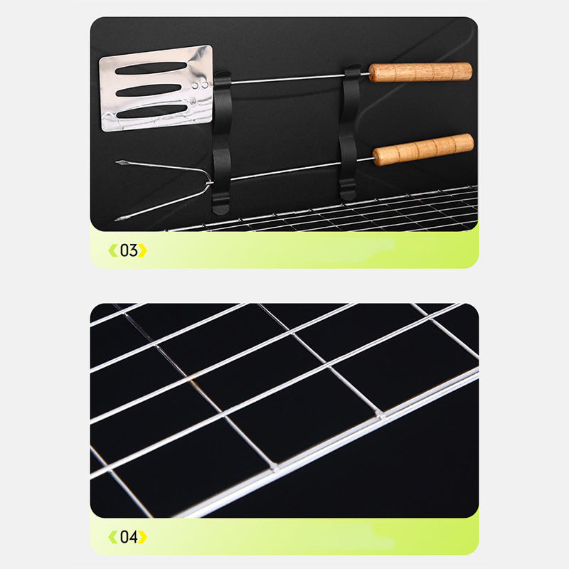 🚚 Livraison gratuite ! 🔥 Tragbarer faltbarer Holzkohlegrill für Outdoor-Kochen 🍖🔥🍃