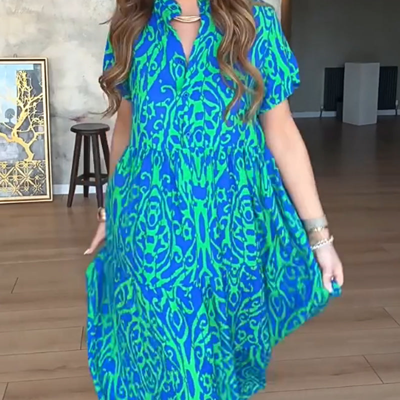 Lässiges Damenkleid mit Print und A-Linien-Schnitt
