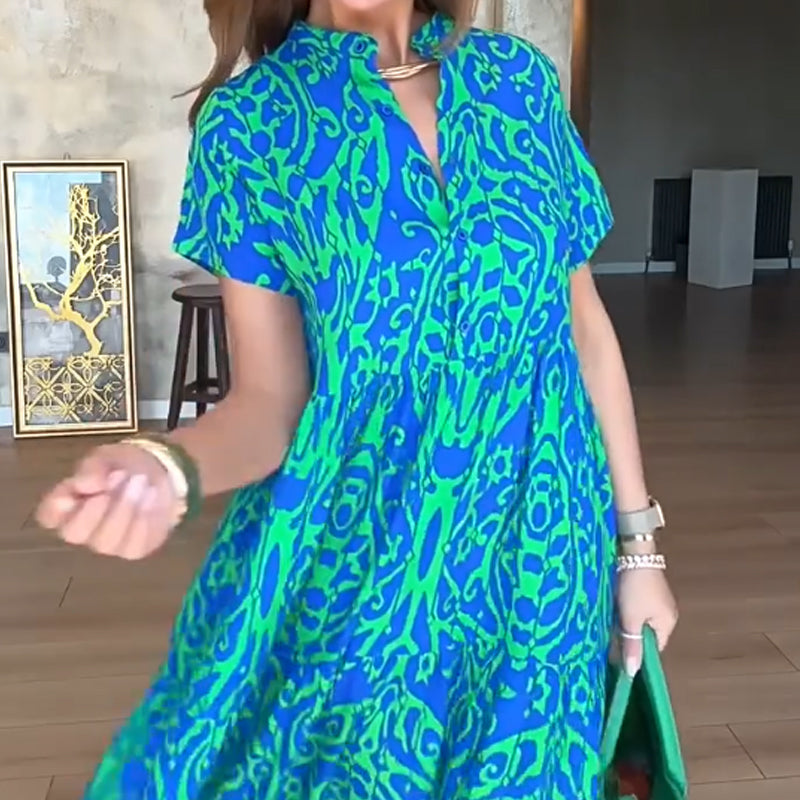Lässiges Damenkleid mit Print und A-Linien-Schnitt