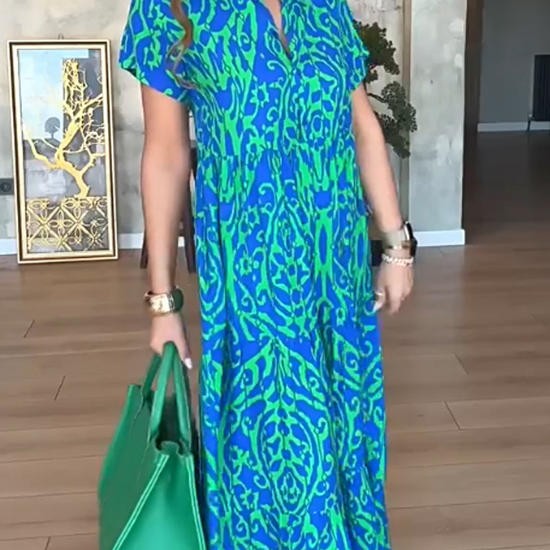 Lässiges Damenkleid mit Print und A-Linien-Schnitt
