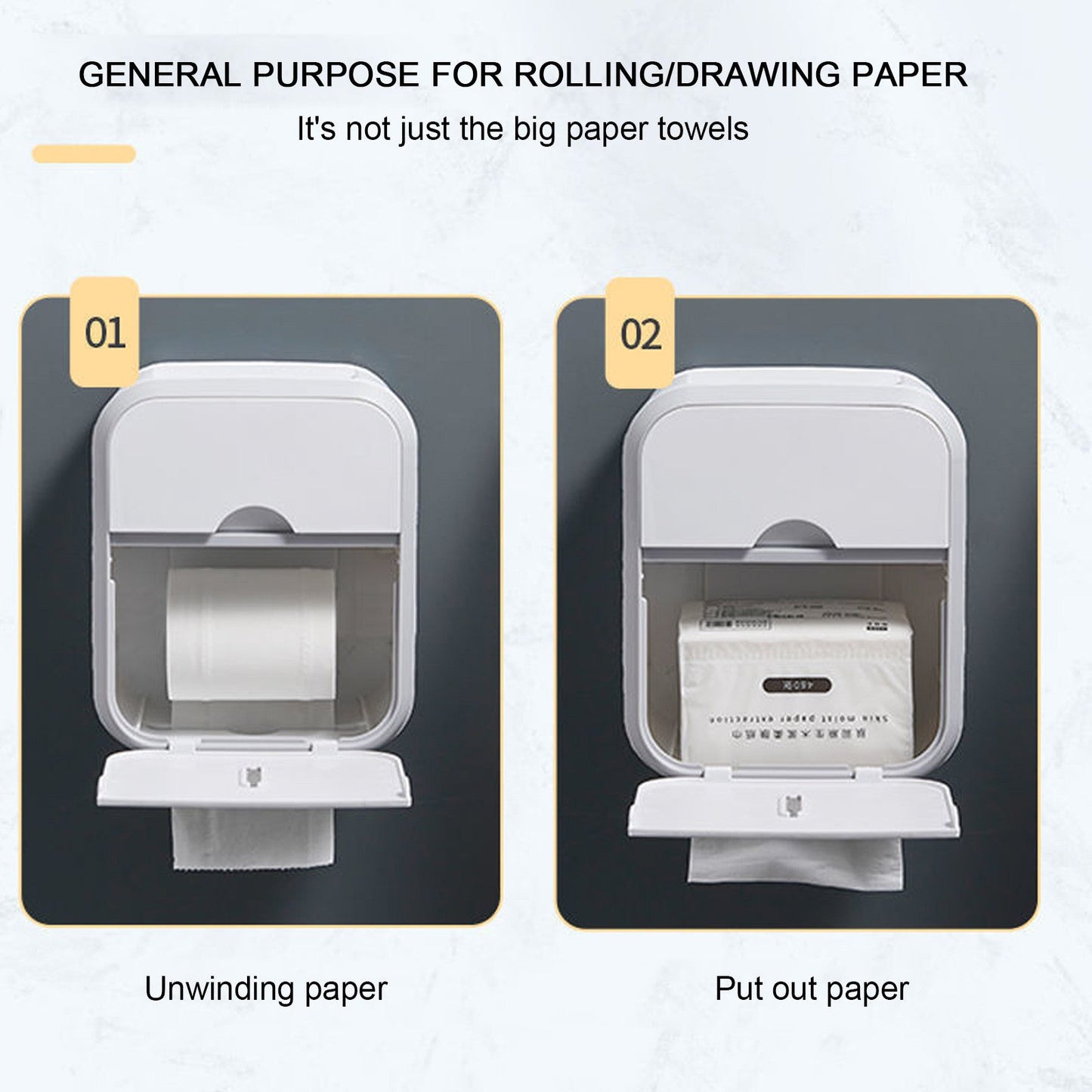 Box für lochfreie Toilettenpapierhalter