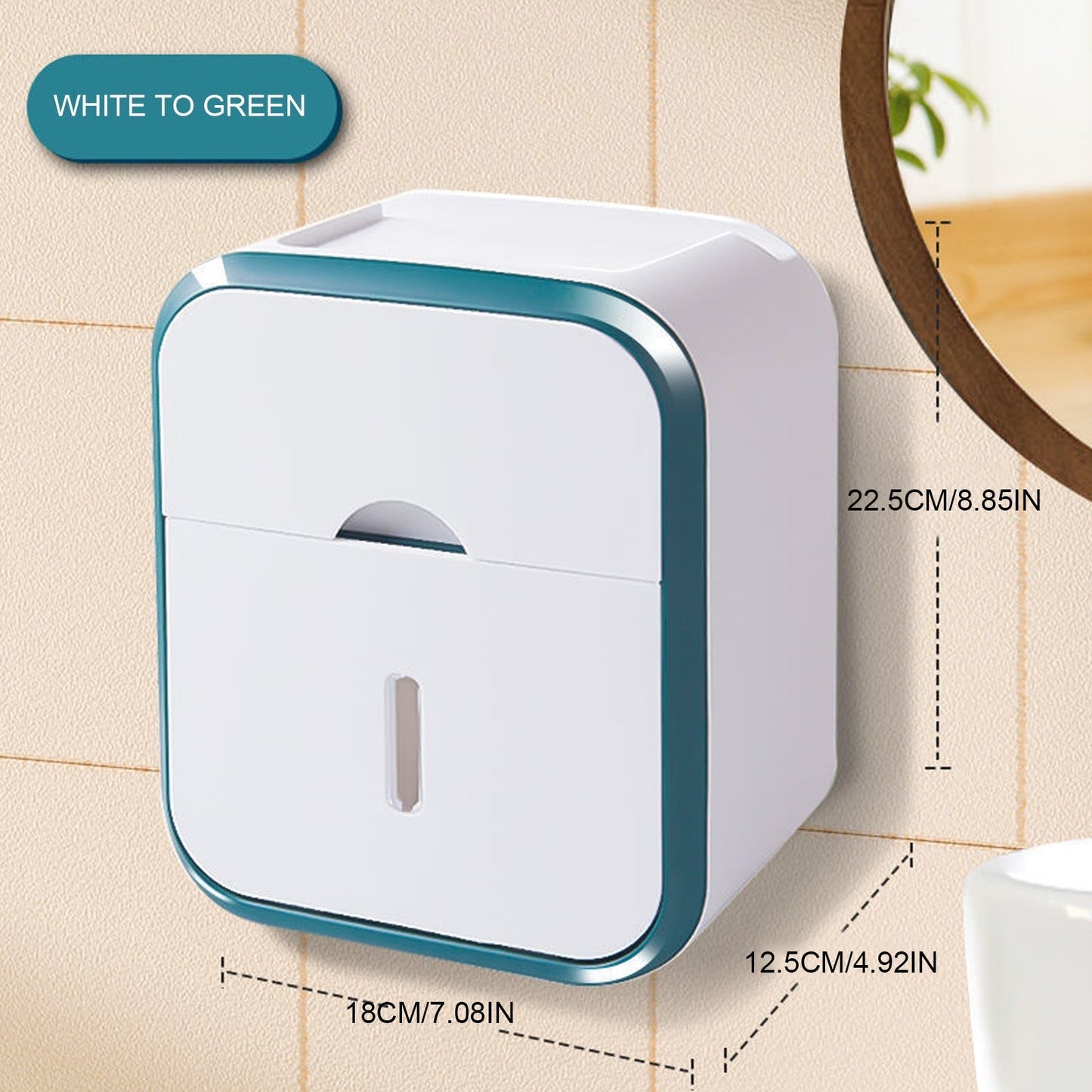 Box für lochfreie Toilettenpapierhalter