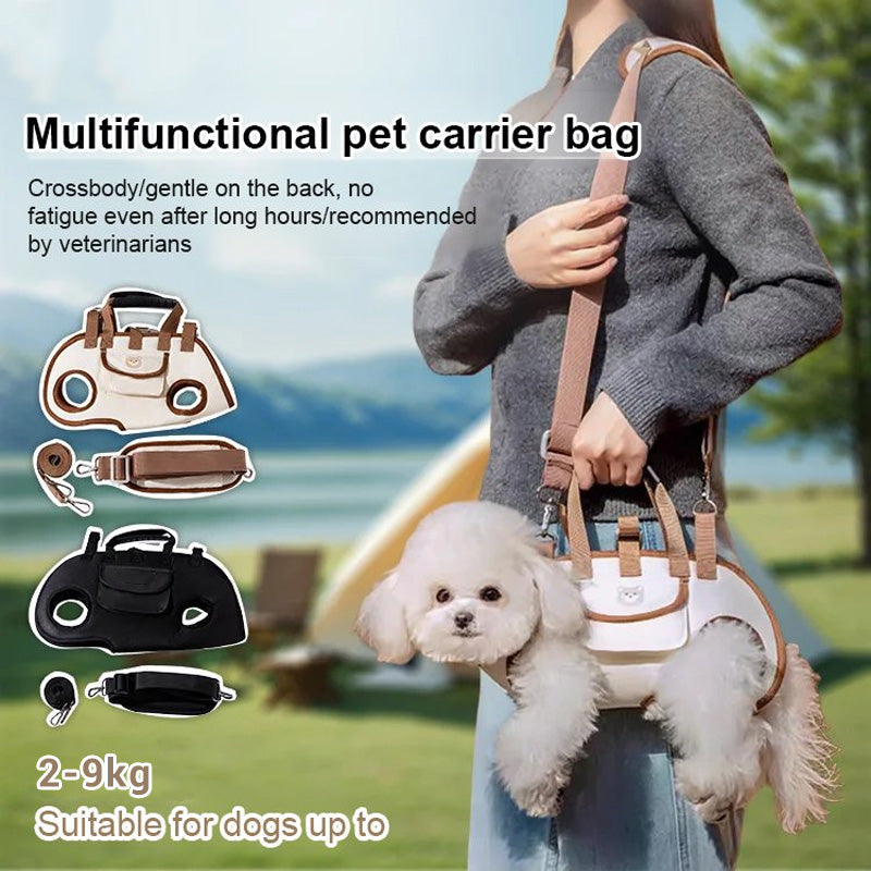 ⏳Zeitlich begrenztes Angebot⏳ 🐶Heißer Verkauf🎒 Tragbare, atmungsaktive 2-in-1-Haustiertragetasche – Tragetuch Rucksack | Überall und jederzeit!