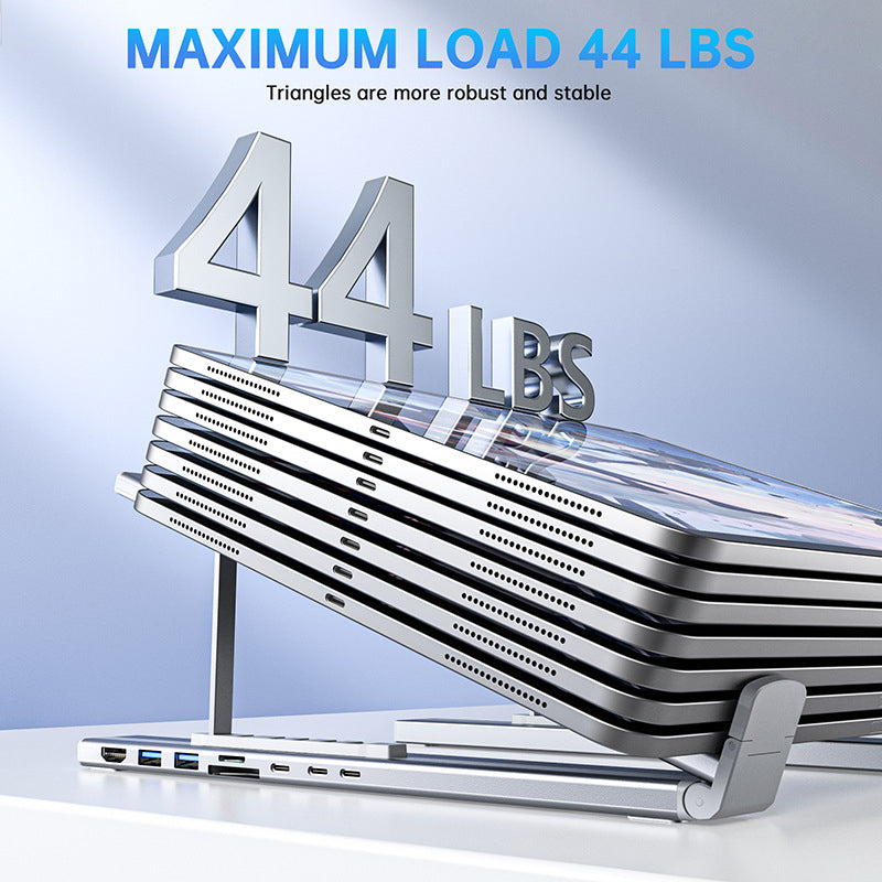 8-in-1 USB-C Dockingstation & Laptopständer – 8 Ports, 4K HDMI & Höhenverstellbar für Mehr Produktivität 🖥️