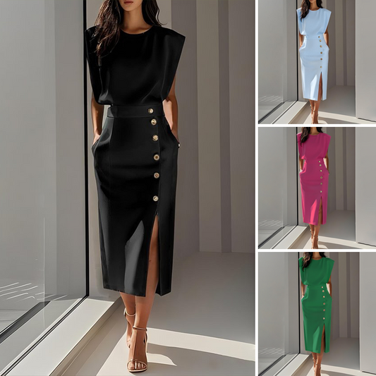 🌸Elegantes Midikleid mit Schlitz für Damen