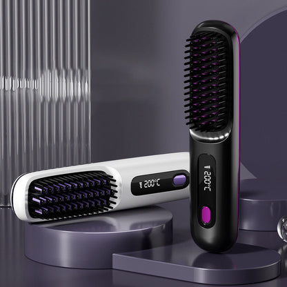 ✨50 % Rabatt🌸Kabelloser beheizbarer Keramikkamm zum Glätten der Haare