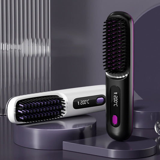 ✨50 % Rabatt🌸Kabelloser beheizbarer Keramikkamm zum Glätten der Haare