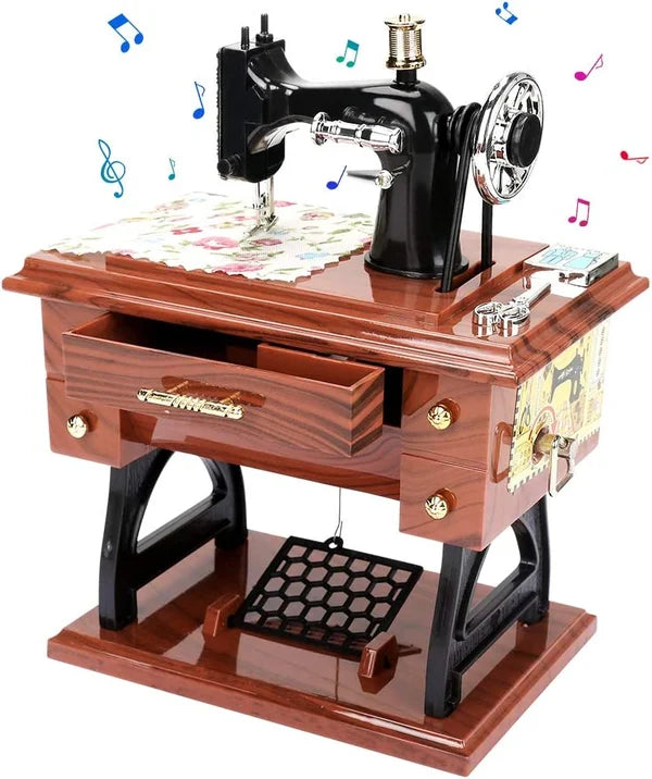 🪗Zeitlich begrenzte Sonderaktion 49 % Rabatt – Spieluhr in Form einer Mini-Nähmaschine aus Holz