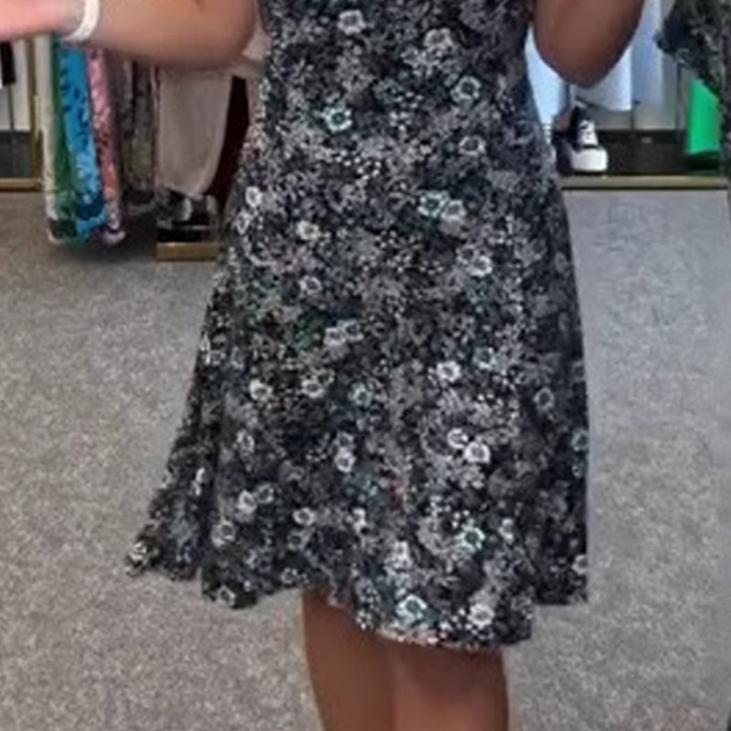 🌸💐Lässiges Damenkleid mit U-Ausschnitt und Blumenmuster