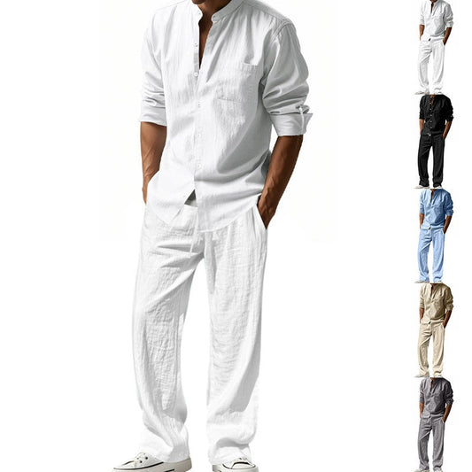 🔥Lässiges, atmungsaktives Herren-Set aus Hemd und Hose