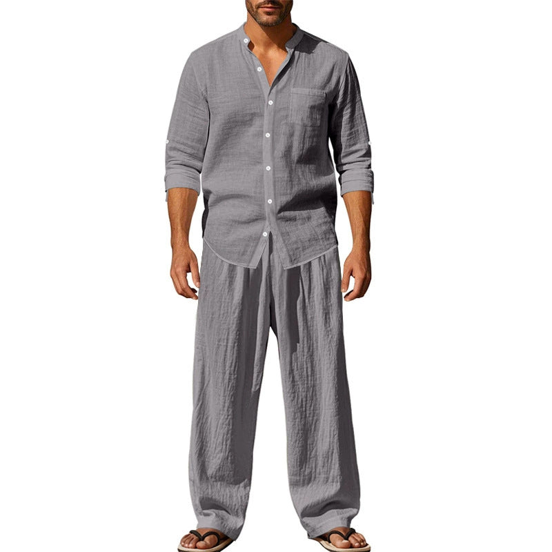 🔥Lässiges, atmungsaktives Herren-Set aus Hemd und Hose