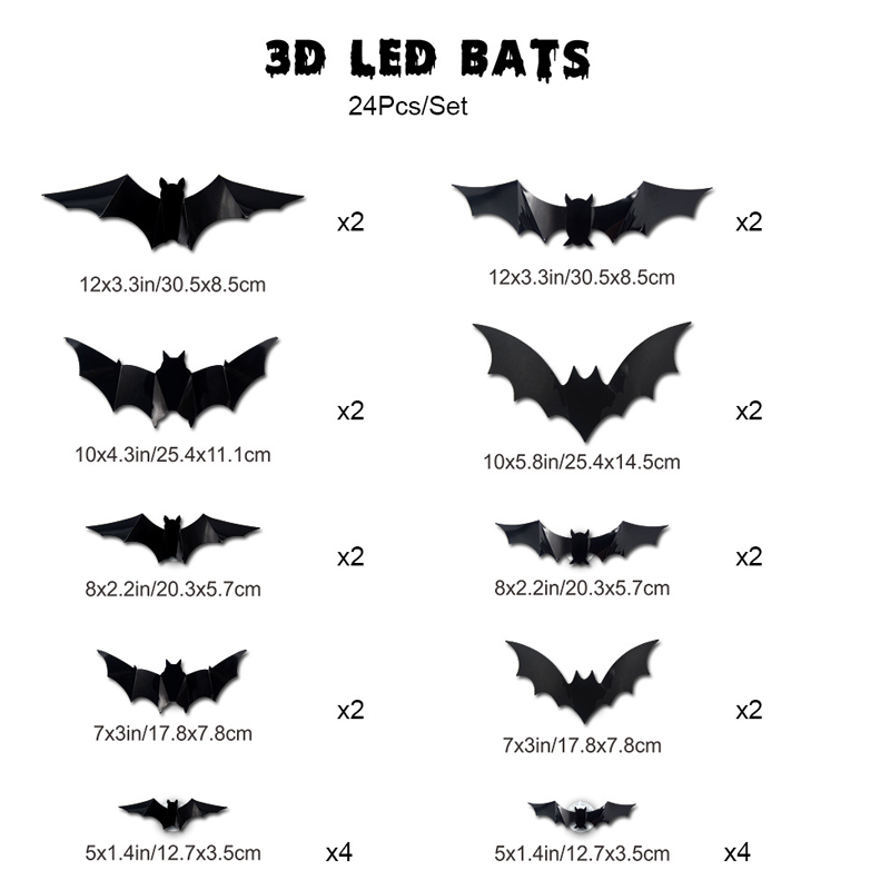 🎁50% RABATT🦇Halloween 3D-beleuchtete Fledermäuse