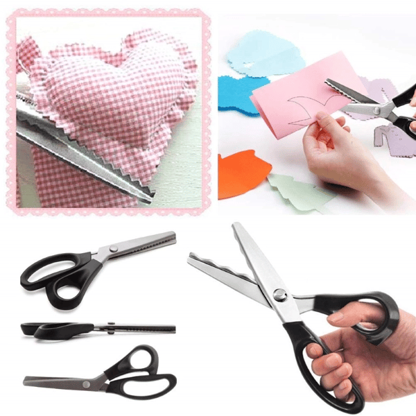 ✂️Jetzt 50 % Rabatt! DIY-Nähschere mit Wellenschliff – Zickzack-Schere, Stoffschneidewerkzeug gegen Ausfransen für Stoff, Papier und Bastelprojekte