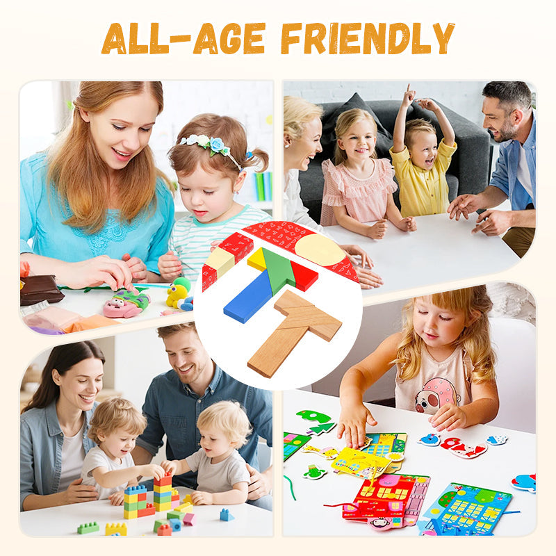 💥Sichern Sie sich 49 % Rabatt! Holz-Puzzle-Spielzeug in T-Form für pädagogische Zwecke