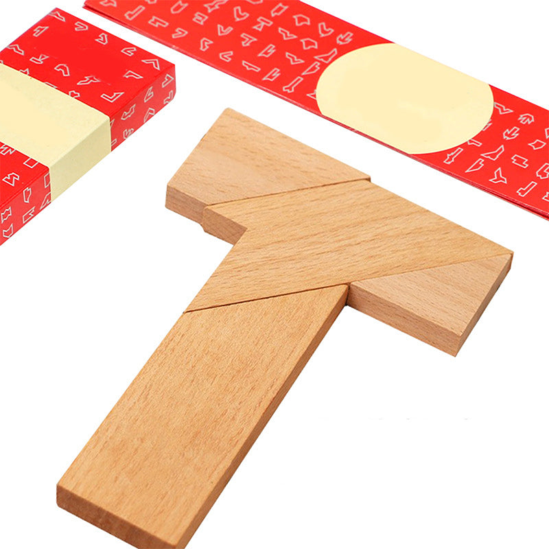 💥Sichern Sie sich 49 % Rabatt! Holz-Puzzle-Spielzeug in T-Form für pädagogische Zwecke