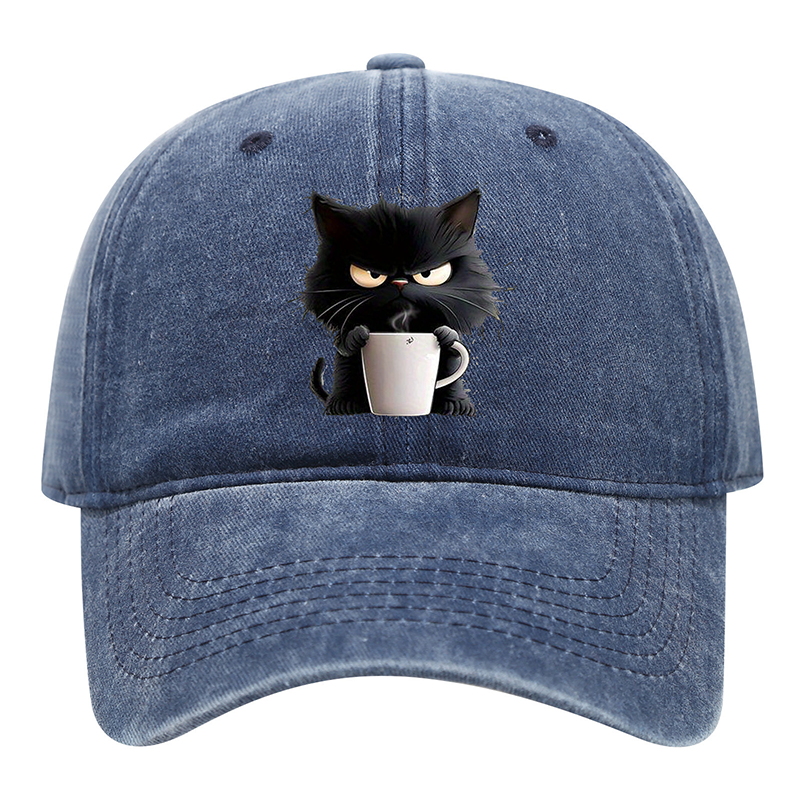 😻Süße schwarze Katze Vintage Baseball Cap