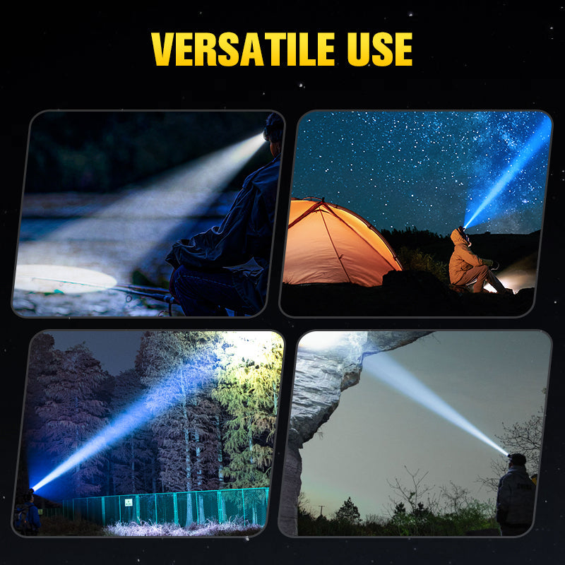 Helle, wiederaufladbare LED-Stirnlampe für den Außenbereich