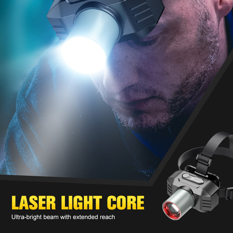Helle, wiederaufladbare LED-Stirnlampe für den Außenbereich