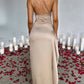 🌟50% Rabatt⏰ Satinkleid in Maxilänge mit Schlitz und Drapierung, One-Shoulder-Design