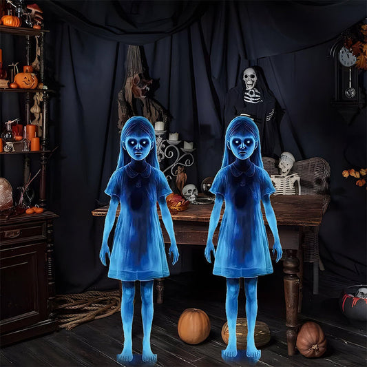 👻Metallische Mädchen-Geisterstatue – Halloween-Gartendekoration komplett aus Metall👻