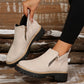 Damen-Stiefeletten mit runder Spitze und seitlichem Reißverschluss