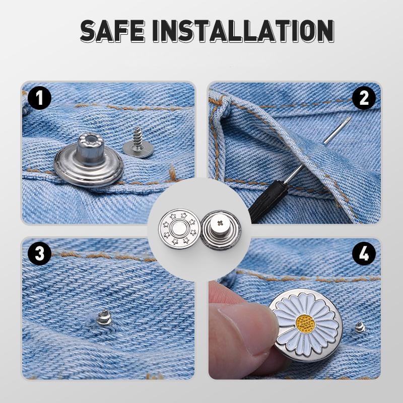 ✨ Abnehmbare Jeansknöpfe (ohne Nähen) – Perfekte Taille-Anpassung in Sekundenschnelle! ✨