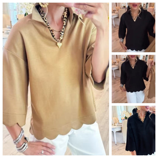 Casual Damen Top in Uni-Farbe