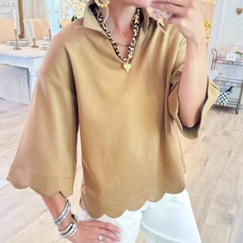Casual Damen Top in Uni-Farbe