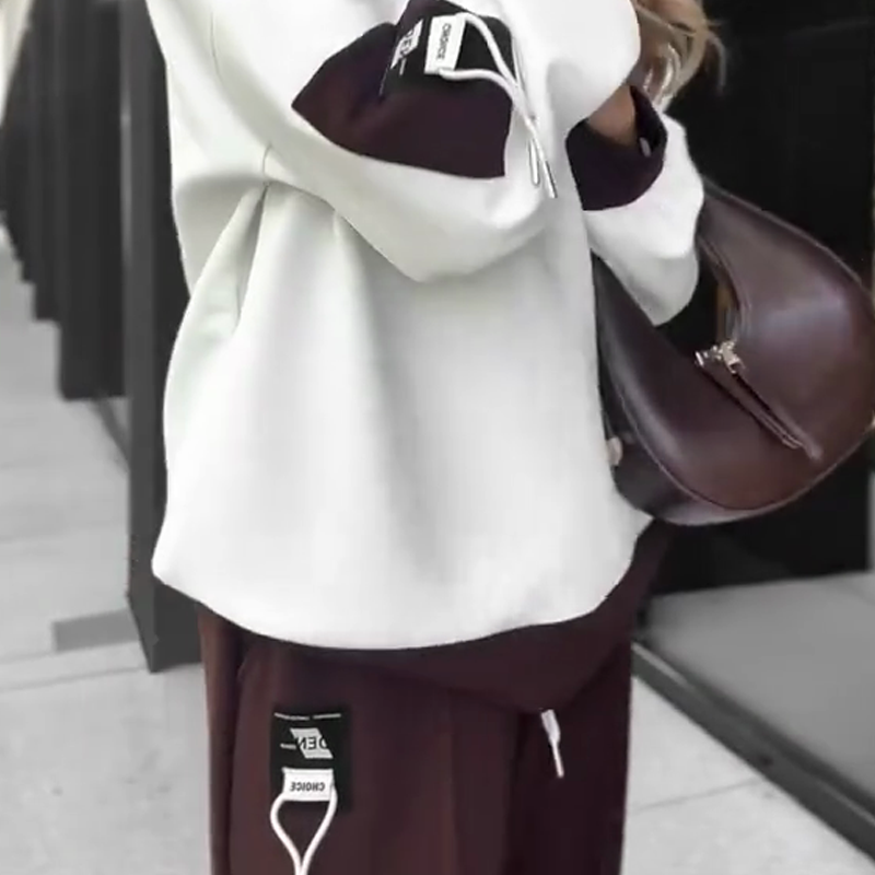 Farbblock-Pullover mit Kapuze und Jogginghose im Set-✈️kostenlose Lieferung