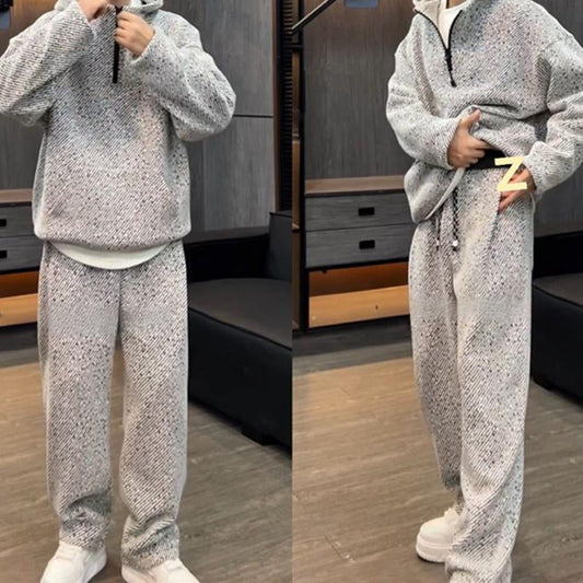 Modisches 2-teiliges Set für Herren mit Kapuzenpullover und weit geschnittener Hose