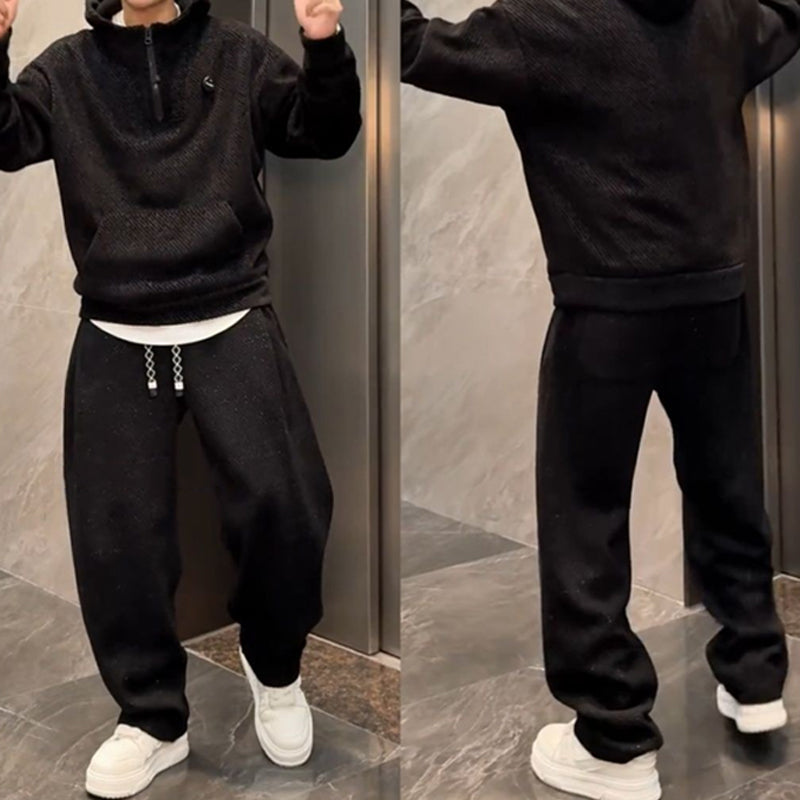 Modisches 2-teiliges Set für Herren mit Kapuzenpullover und weit geschnittener Hose