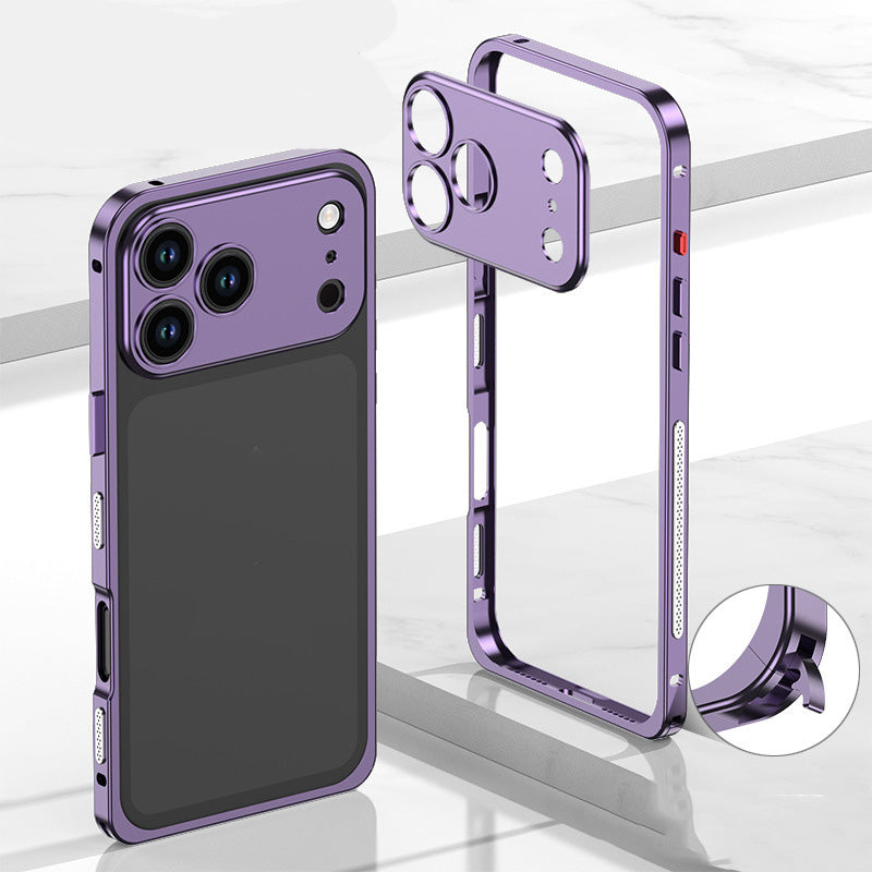Metallrahmen-iPhone-Hülle mit Wärmeableitung und Seepferdchen-Schnallen-Design