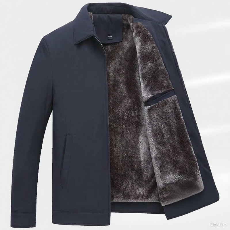 ❄️Einfarbige, warme Herrenjacke mit Reißverschluss –💪Knitterfrei, wind-, regen- und schneefest!