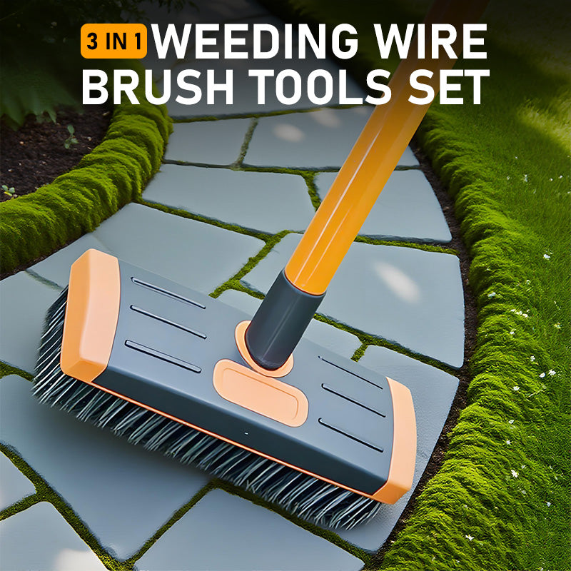 🌿 50% RABATT! 🧹 3-in-1-Drahtbürsten-Set zum Unkrautjäten – Robuste Metallborsten, Ergonomische Griffe & Ideal Für Fugen, Terrassen & Gehwege 🏡